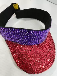 Rockey Trading Co. Purple & Red Sequin Visor VGC - Picture 1 of 6