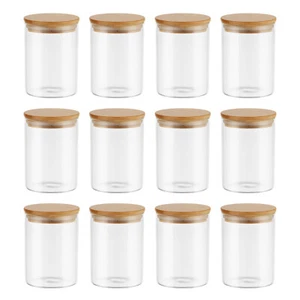 12PCs 300ml Airtight Glass Preserving Jar Food Tea Coffee Bean Storage Container - Picture 1 of 4