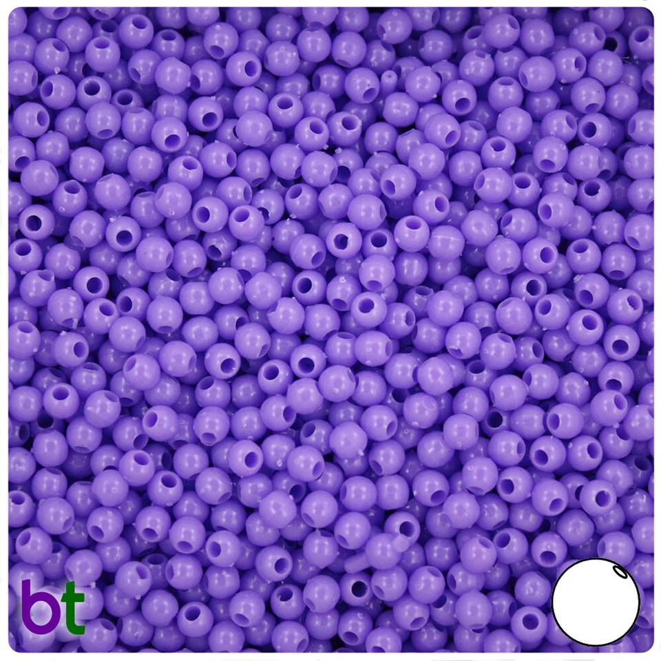 BeadTin Opaque 4mm Round Plastic Beads (1000pcs) - Color choice - Image 1 of 1