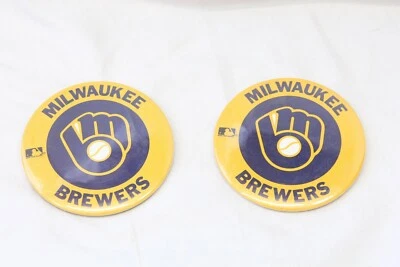 2 Milwaukee Brewers 3.5" Buttons Baseball Souvernirs - Image 1 of 4