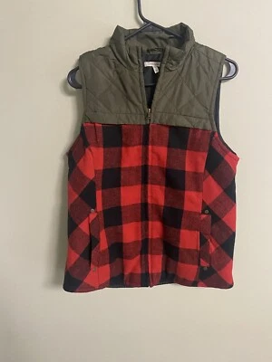 Жилет фланелевый клетчатый Maurices размер средний красный черный буйвол зеленый стеганый - Изображение 1 из 4