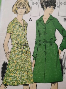 VINTAGE 1950 LE ROY 5063 tie belt shirt collared straight dress SEWING PATTERN - Picture 1 of 5