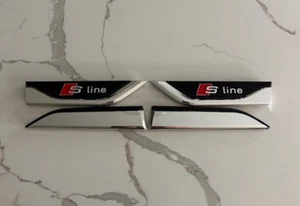 Audi A5 (B9) S-Line Fender Badge Door Emblems Chrome 4-set Logo Full Set S line - Picture 1 of 1