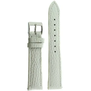 Watch Band White Metallic Leather Padded Built-In Spring Bars 12mm - 20mm  - Picture 1 of 10