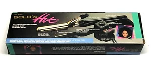 BELSON GOLD 'N HOT 3/4" PROFESSIONAL SPRING-GRIP CURLING IRON-24K GOLD PLATEDl - Picture 1 of 11