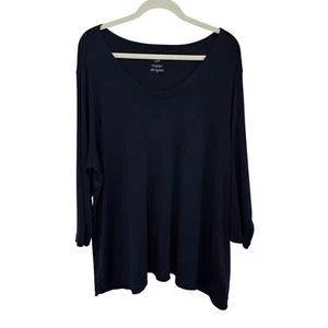 J. Jill Pima Cotton 3/4-Sleeve V-Neck Top, 2X - Picture 1 of 8