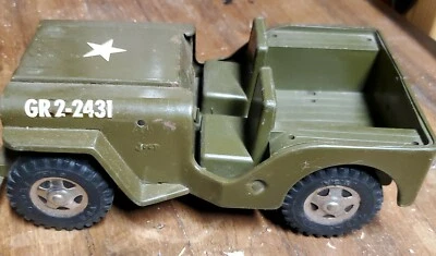 Vintage 1960's Tonka Toys Pressed Steel Military Army Jeep Truck Model GR2-2431 - Image 1 of 4