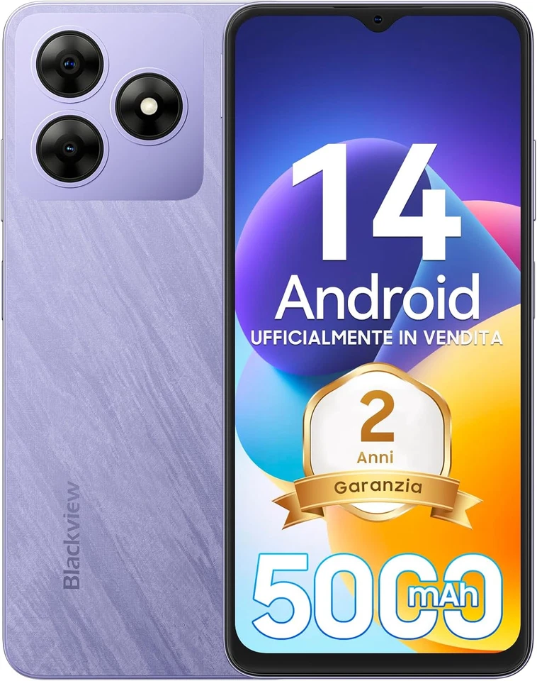 WAVE8C Smartphone 2025, 6GB+64GB/2TB Telefono Android 14, 6.56" Hd+/60Hz, 5000Ma - Immagine 1 di 4