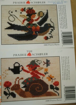 Prairie Schooler Card 1995 & 1996 PRAIRIE FAIRIE Cross Stitch Chart Card OOP  - Image 1 of 4