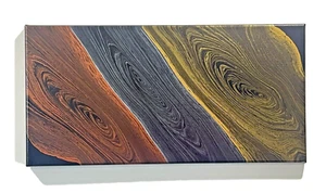 Pittura d'arte fluida acrilica astratta originale 12""x24"" tela firmata moderna - Foto 1 di 14