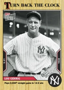 2022 TOPPS NOW TURN BACK THE CLOCK CARD NEW YORK YANKEES LOU GEHRIG #62 - Picture 1 of 1