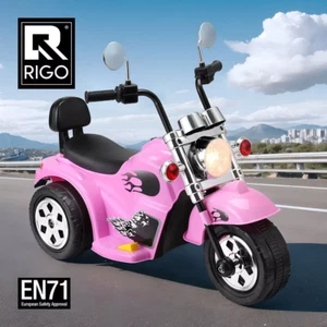Rigo Ride On Car for Kids 6V Electric Motorbike Motorcycle Toys Horn Music Pink - Picture 1 of 8