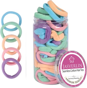 Soft Hair Ties - Seamless Cotton Elastic Bands for Women Girls, No Damage Ponyta - Picture 1 of 9