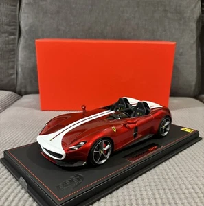 1/18 BBR Ferrari Sp2 Rosso Fuoco/White Stripe Limited 48 PCs With Display Case - Picture 1 of 24