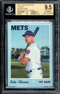 Camiseta Topps Heritage Pete Alonso 2019 #20/569 Chrome Refractors Rookie BGS 9,5 - Imagen 1 de 7