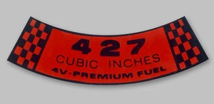 New! Mustang, Torino 427 Premium Fuel 4V Engine Air Cleaner Decal DF-316 - Bild 1 von 4