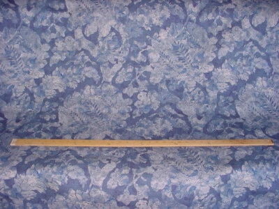 3-3/4Y Zoffany 320820 Carrera Indigo Blue Print Floral Damask Upholstery Fabric - Image 1 of 4