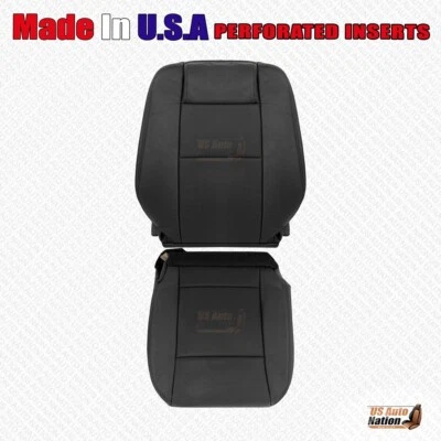 2007 2008 Ford Explorer Sport Trac Front Driver Bottom & Top Leather Cover Black - Image 1 of 4