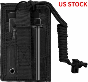 Tactical ID Card Holder Organizer Hook&Loop Patch Badge Holder with Neck Lanyard - Picture 1 of 7