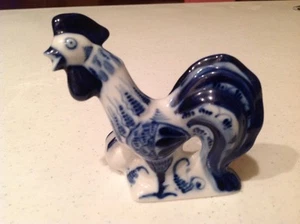 GESCHENK Russischer Gzhel Hahn Figur sehr original - Bild 1 von 4