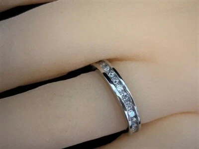 CERTIFIED SOLID 14K GOLD~ Channel set ROUND DIAMOND  BAND .67 CTs SIZE 7 - Image 1 of 4