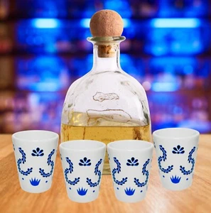 4 bicchieri da tiro stile classe blu, senza bottiglia. set di 4 colpi. - Foto 1 di 8