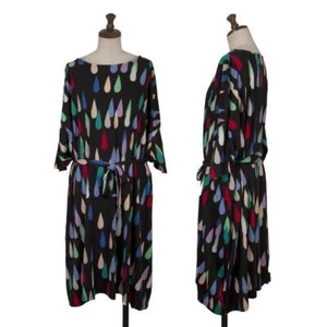 marimekko Colorful Droplet Printed Belt Wide Tunic Size M(K-151063) - Picture 1 of 12