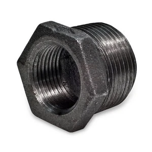 LOT OF (10) 1/2" x 1/8" BLACK MALLEABLE IRON BUSHING REDUCER PLUMBING FITTING - Picture 1 of 1