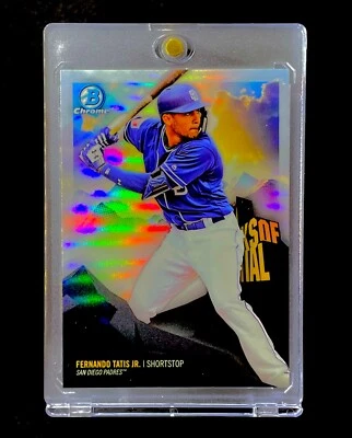 FERNANDO TATIS JR. ROOKIE BLACK WHITE REFRACTOR SP Insert Holo Chrome RC PADRES - Image 1 of 4