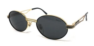 OCCHIALI DA SOLE UOMO DONNA POLICE 2225 102 MADE IN ITALY OVALE NERO ORO VINTAGE - Picture 1 of 5