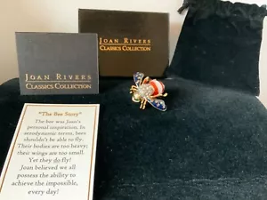 New JOAN RIVERS Patriotic American Flag Red White Blue Rhinestone Bee Pin Brooch - Picture 1 of 4