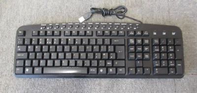 USB Wired Black UK QWERTY 15 Hot Keys Multimedia Keyboard - Image 1 of 4