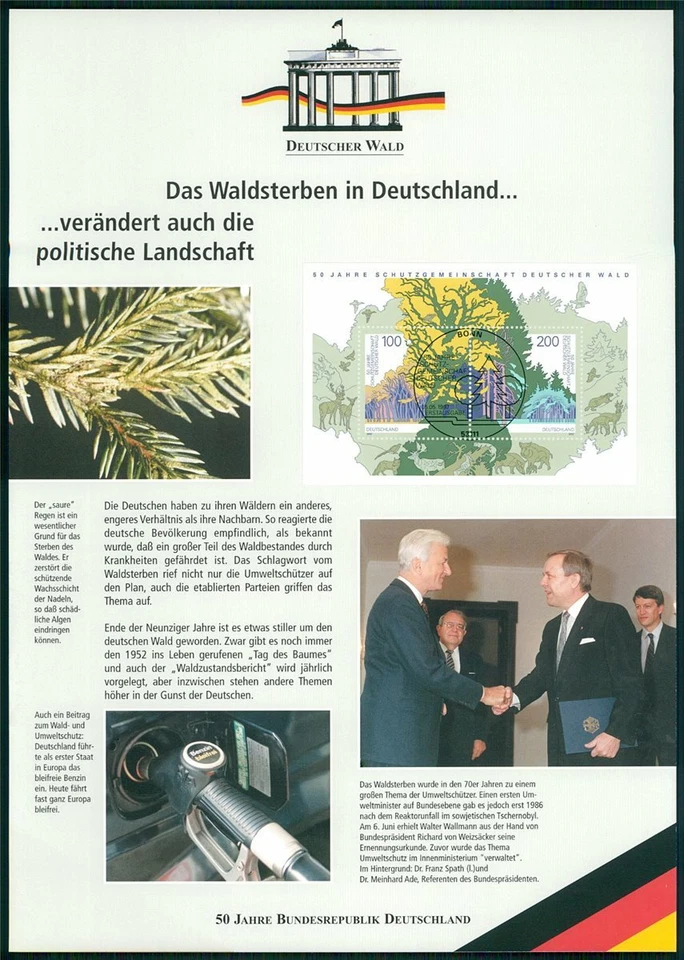 GERMANY EDITION 1997 BLOCK 38 GERMAN FOREST PROTECTION TREES TREE - Image 1 of 2