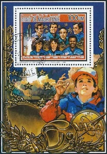 Challenger Astronauts Commemoration - Mauretanien 1986 - CTO NH - MiNr BL67 - Bild 1 von 3
