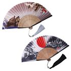 Folding Hand Fan for Women Crane Chinese Japanese Vintage Bamboo Fan for Dance