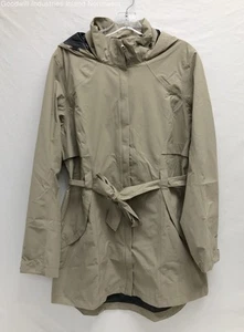 NWT Women's Eddie Bauer Tan Full Zip Belted Trench Coat Size Medium - Picture 1 of 6