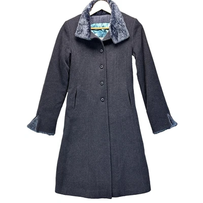 Chaqueta de Lana Victoriana Eduardiana Abrigo de Conducción Cuello de Piel Manga Italia Talla 38 De Colección Foto 1 de 4