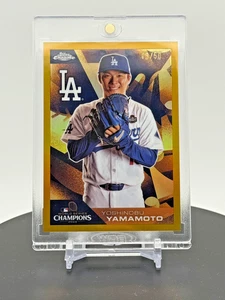 2025 Topps Chrome Yoshinobu Yamamoto World Series Champion Refractor Dodgers SSP - Picture 1 of 4