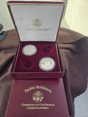 1997 Jackie Robinson 50th Anniversary Commemorative Proof & MS Silver Dollars  - Image 1 of 4