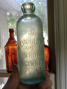 CINCINCINNATI J.C.MEINHARDT AND BRO 1890S BOTELLA DE REFRESCO BLOB HUTCH EMB AUDAZ EMB - Imagen 1 de 5