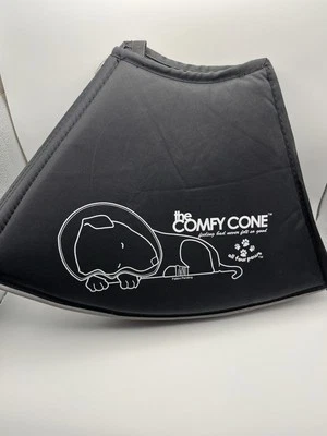 "Collar cono de recuperación suave negro grande The Comfy Cone para perros 10"" 25 cm cuello a hocico" Foto 1 de 3