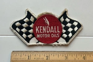 Vintage Kendall Motor Oils Oil Racing Checkered Flags Embroidered Patch - Picture 1 of 3