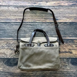FILSON RUGGED TWILL ORIGINAL BRIEFCASE OTTER GREEN Hand Shoulder bag 2way Used - Picture 1 of 24