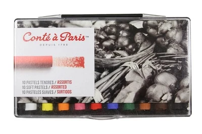 CONTÉ À PARIS Conte a Paris Pastellkreiden 10 verschiedene Farben weiche Pastellkreide B-Ware