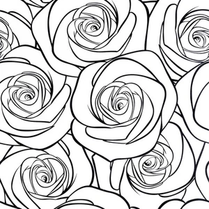 17.5in×23ft Large Rose Floral Wallpaper Black and White Flowers Peel and Stic... - Picture 1 of 6