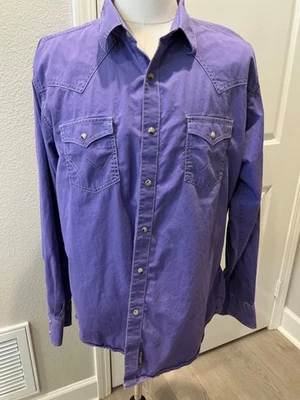 Wrangler Retro Premium Men's Shirt Purple L/S Size XXL - Image 1 of 4