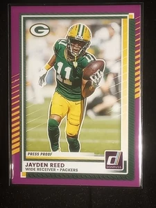 2025 Panini Donruss Jayden Reed Purple Press Proof #49 Green Bay Packers - Picture 1 of 2
