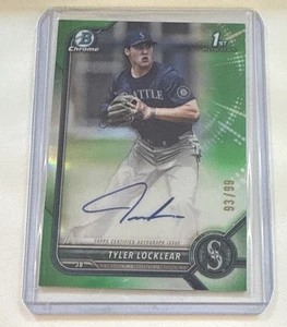 Autógrafos Bowman Chrome Draft 2022 Tyler Locklear #CDA-TL verde/99 1st Bowman - Imagen 1 de 2
