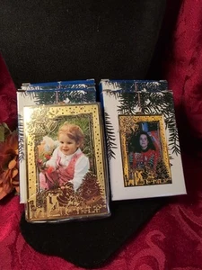 Vtg Brass Picture Frame Lot Stand Hang Photo Christmas Ornament Taiwan Old Stock - Picture 1 of 15