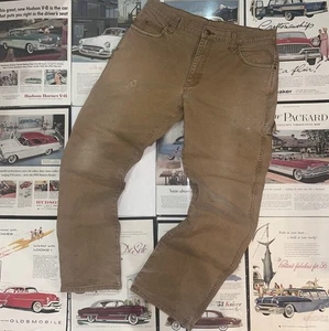 Dickies Pants Men34x30 Brown Carpenter Pants Distressed Stain Work Wear Y2K VTG - Picture 1 of 12